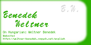 benedek weltner business card